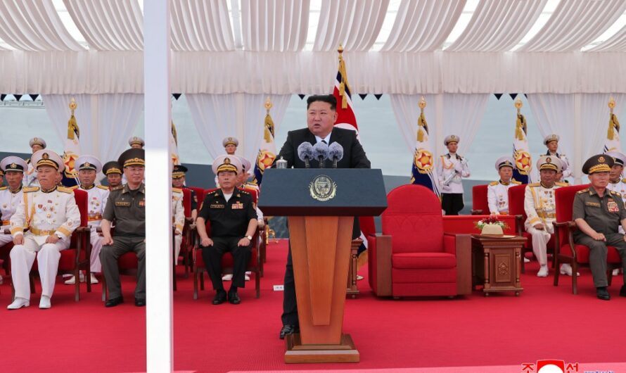 Discurso de felicitación pronunciado en la ceremonia de la puesta en servicio del destructor «Choe Hyon»